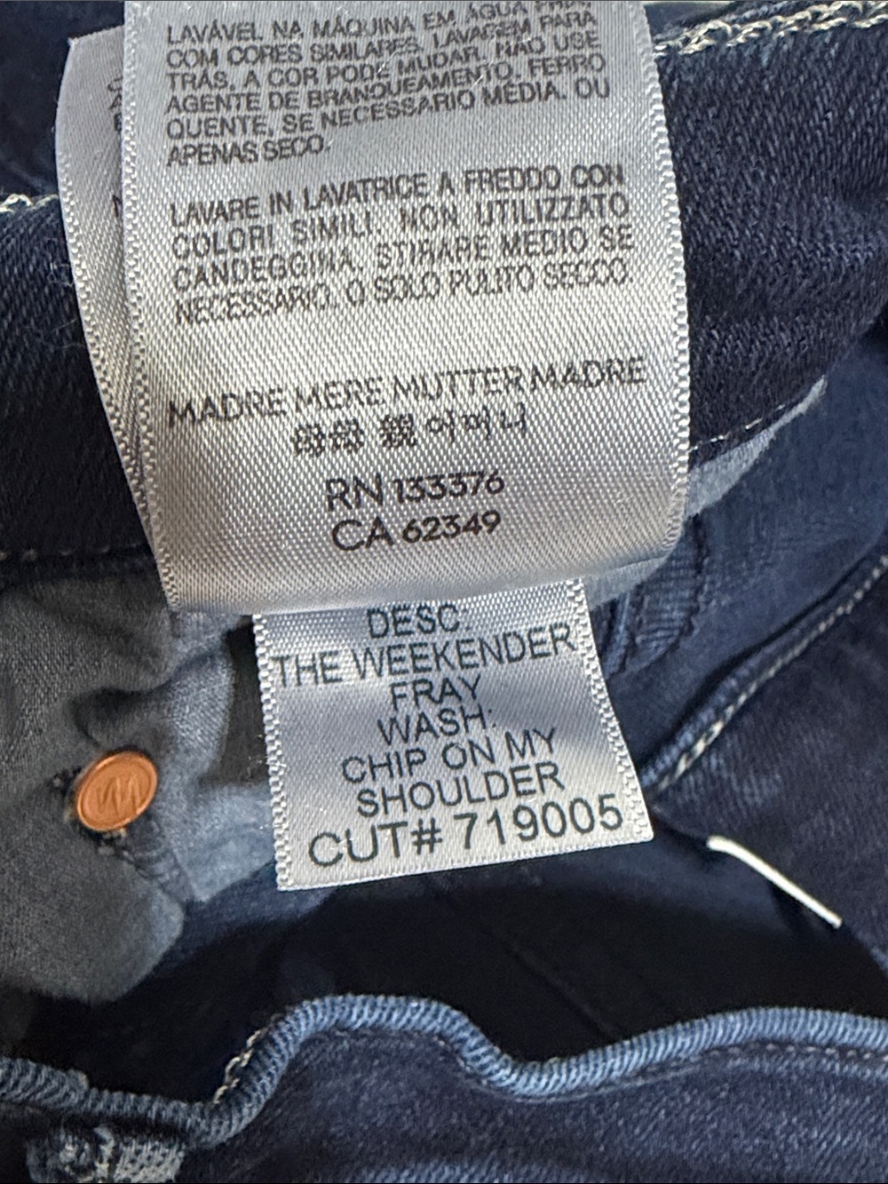 MOTHER The Weekender Mid Rise Flared dark Jeans Chip On My Shoulder 14 - Picture 9 of 9